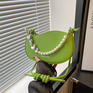 Women's Handbag Pearl Handle Shoulder Bags for Ladies Small Purses Custom logo Bag