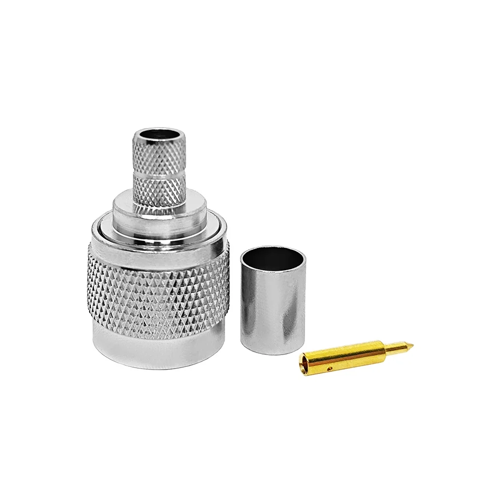 Nickel Plated RF Coaxial Connector N Male Plug Straight for LMR300 5D-FB Cable