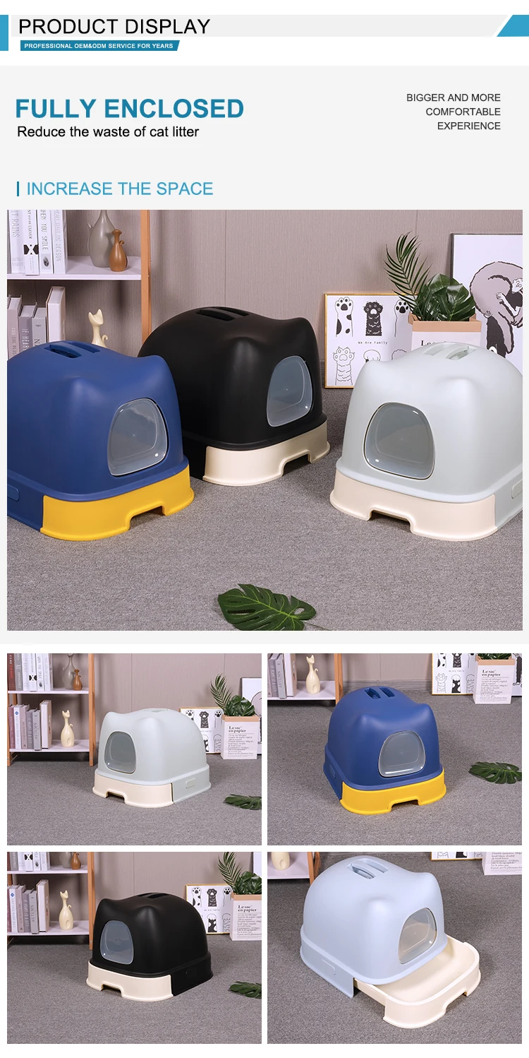 Dual Layer Cat Litter Box With Sifting Tray - Splash-Proof, Easy Clean, For Cats, Rabbits, Guinea Pigs - View #8