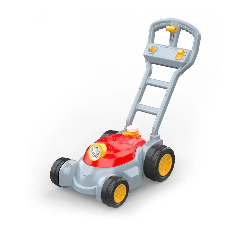 EPT New Outdoor Game Lawn Mower Battery Operated Bubble Machine Mover Hand  Push Blowing Blower Trolley Toy Bubbles for Kids
