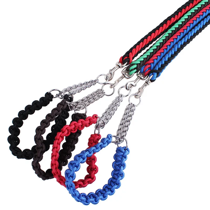 Eight Strand Round Rope Dog Walking Leads Large-Strong Dog Leashes and  Collar Sets