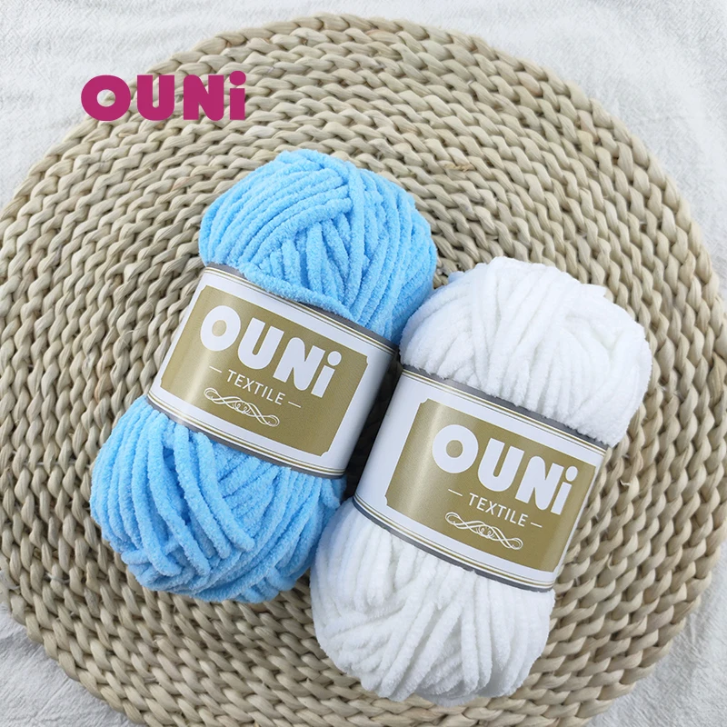 OUNI Chenille Yarn Soft, Super Chunky Polyester Yarn