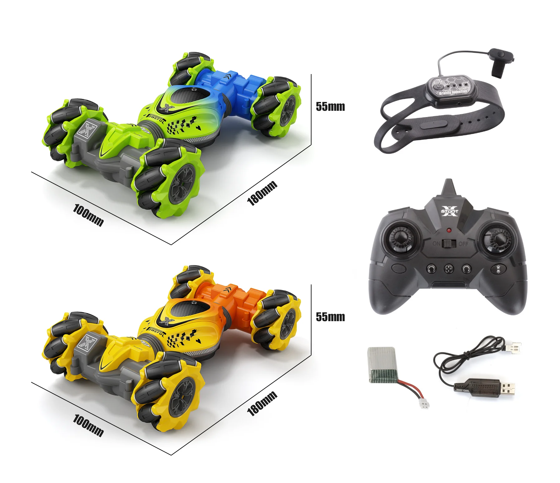 NEWEST 1611 RC Stunt Car 1:24 Scale 4WD Twist Vehicle Remote  Controller Watch Control Car Toys Christmas Gift