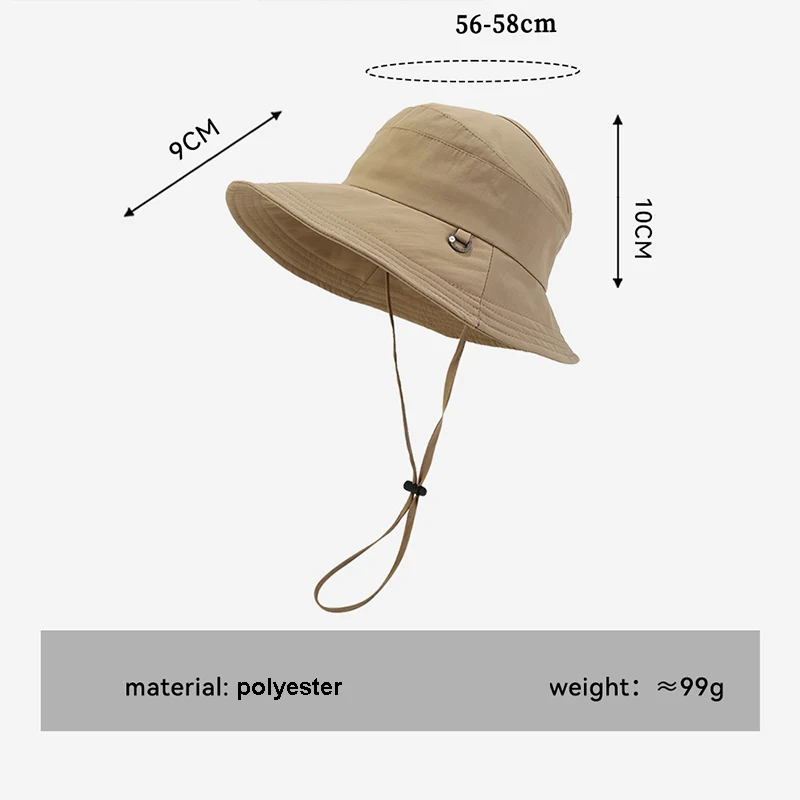 High Quality Custom Embroidery Logo Quick Dry Sun Visor Bucket Hats With String Wide Brim Polyester Golf Beach Fisherman Caps