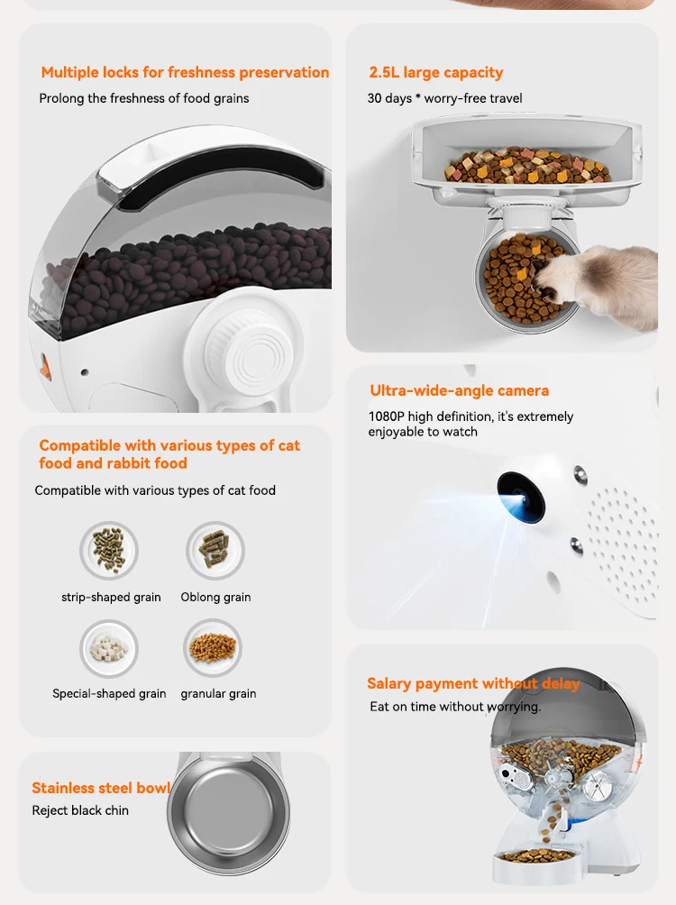 Wholesale New Smart Pet Feeder with 1080P Camera WiFi Remote Video Automatic Timing Feeding Pet Supplies supplier