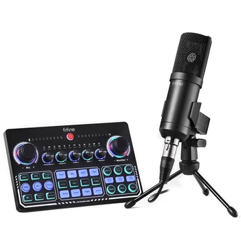 Fifine Professional Sound Card Soundcard With Condenser Studio ...