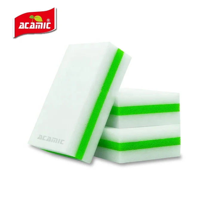Sandwich Magic Sponge Eraser - 3-layer Melamine Sponge & PU Sponge   - Melamine Foam & PU Foam 3 Layers Laminates
