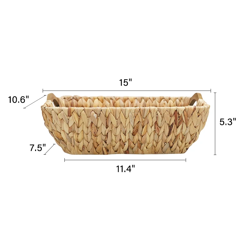 Vintage Style Water Hyacinth Basket Ecofriendly Storage Home Decor
