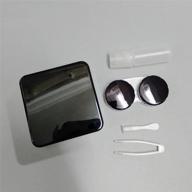 K1060 Cute Glossy Contact Lens Case Travel Glasses Lenses Box Unisex Eyes Care Kit Holder