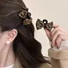 2 pinzas para el pelo con lazo de leopardo curry - 45 cm - Paquete de dos
