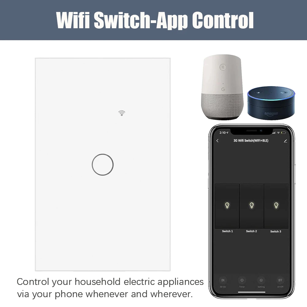USW8811 Tuya Alexa Voice Control Remote Control Smart Wall Switch,moes Smart Switch,wifi Switch Smart Home