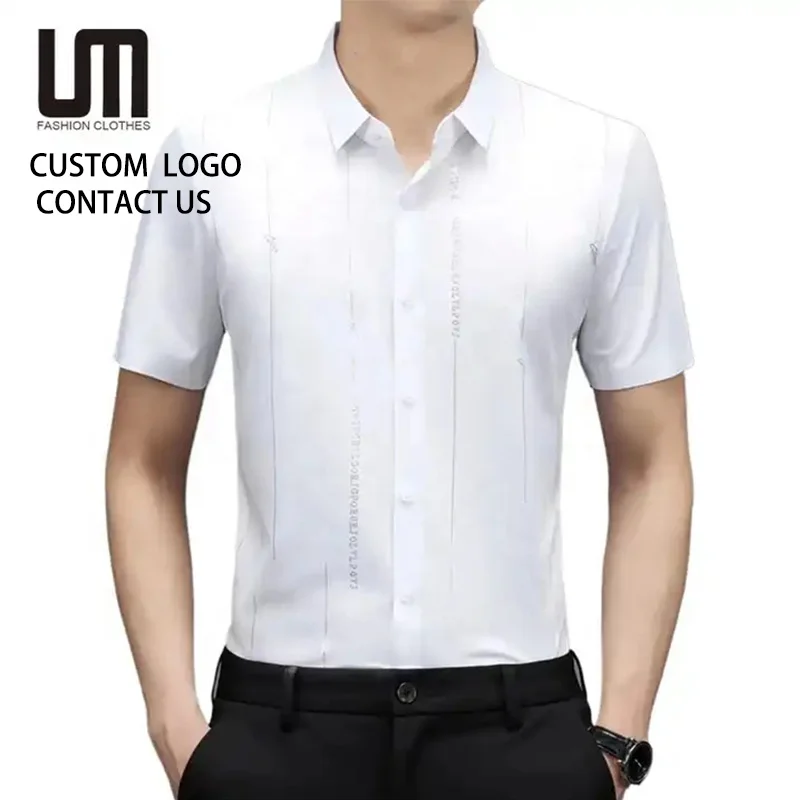 Liu Ming Custom Logo Wholesale Summer New Men Clothing Popular Short Sleeve Turn Down Collar Business Breathable T Shirts