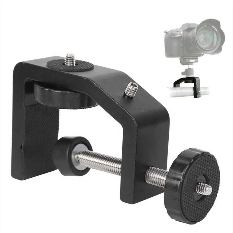 Универсальный Регулируемый винтовой адаптер с резьбовыми отверстиями 1/4 дюйма, сверхмощное металлическое Крепление-зажим для цифровой зеркальной камеры