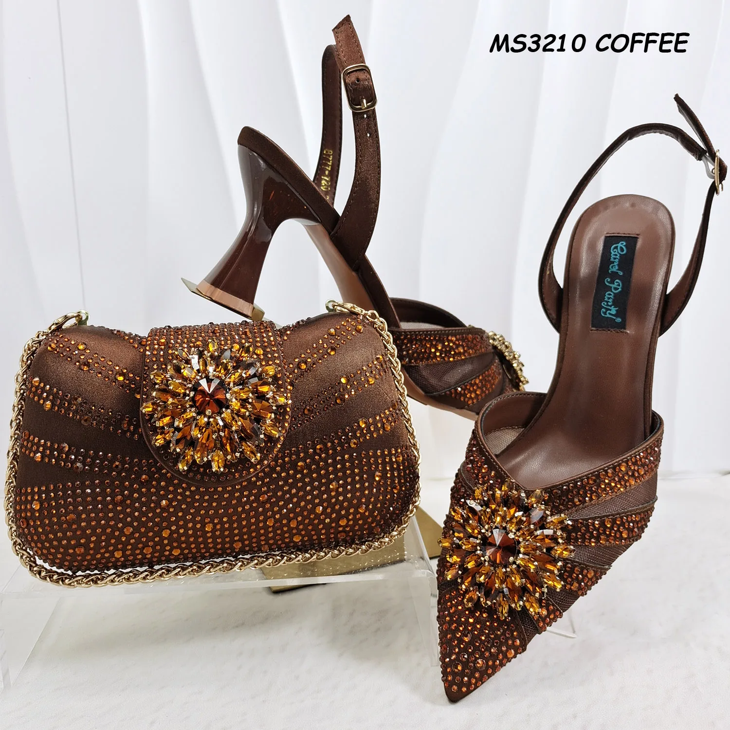 Gold Cheap and Fine Italian Matching Shoes and Bags Match Women Good Style Set