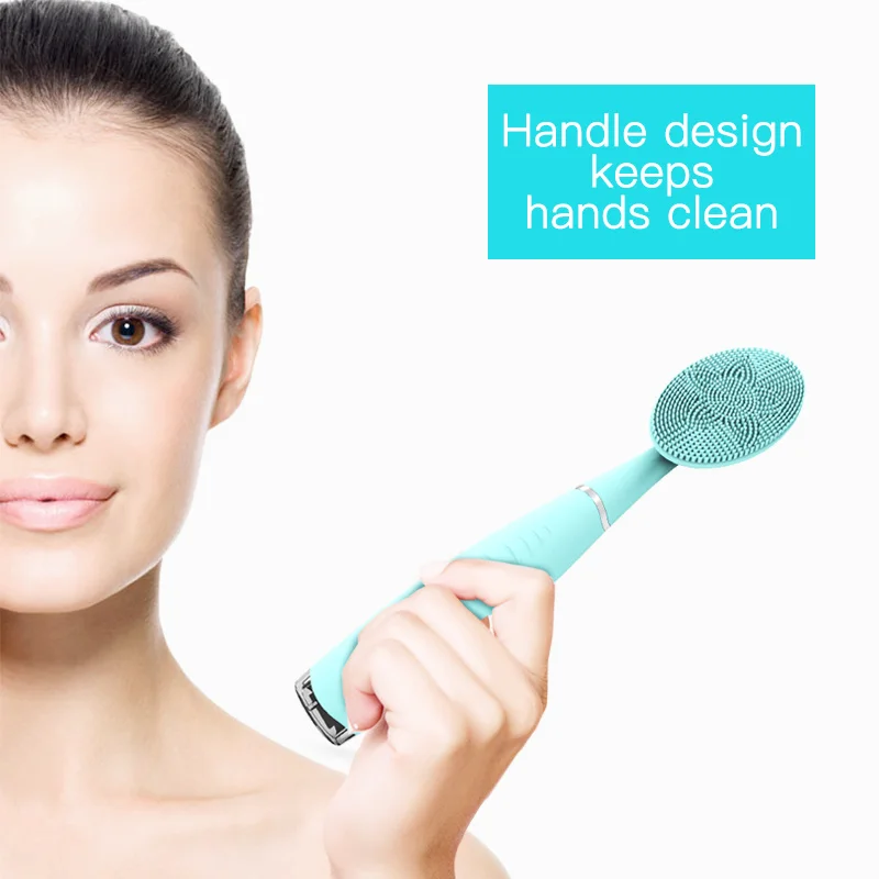 PSB adjustable speed electric vibrating exfoliator facial silicone sonic face cleansing brush scrubber