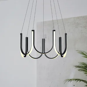 Modern Luxury U-Shaped LED Chandelier Creative Personality Pendant Lights for Bedroom Dining & Living Room