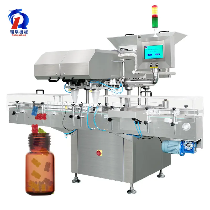 16 полос высокоскоростной PLC Автоматический gummy медведи конфеты розлива бутылки упаковочная машина для gummies