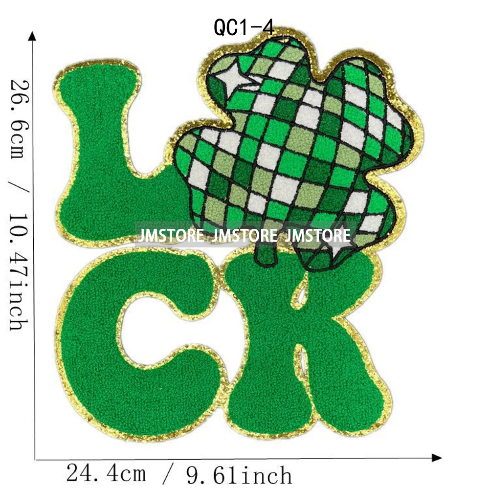 Wholesale Embroidery Logo Chenille Patches St. Patricks Hat Patch Lucky Clover Iron On Holiday