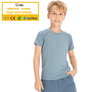 Custom Boy's T-shirt Tops Wholesale Short Sleeve Breathable Sport Running Fitness Kids Sport Top