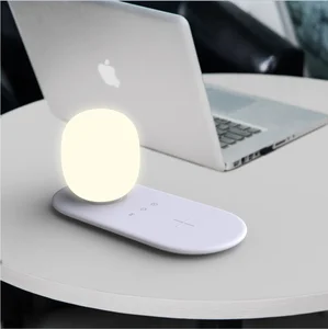 Smart Dimmable LED Desk Lamp WIFI Control Touch Night Light Luminous with Wireless Charger Bedroom Table Lighting