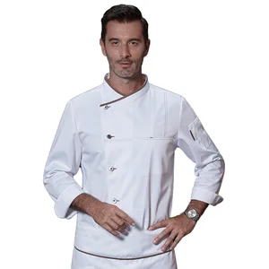 Factory Wholesale Men's Custom Kitchen Chef Overalls Long Sleeve Catering Hotel Clothing Sets for Restaurant Bar Uniforms Autumn