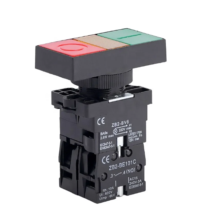 XB2-EW8465 Illuminated Flush Push Button Double Key Momentary