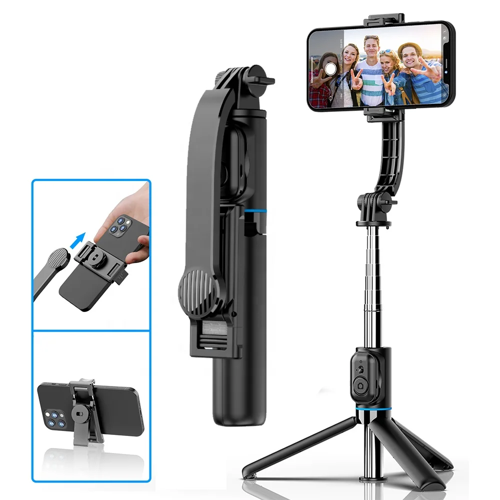 C01 Detachable Phone Clip Remote Control Mini Selfie Stick Tripod Extended Length 1060mm Mobile Phone Holder Rotatable