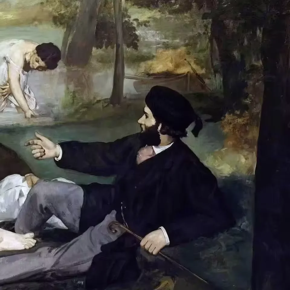 High Quality Impressionist Style Picnic Edouard Manet Handmade Oil Canvas  Painting Figure Subjects Custom Size Indoor Wall Art, image size:960x960