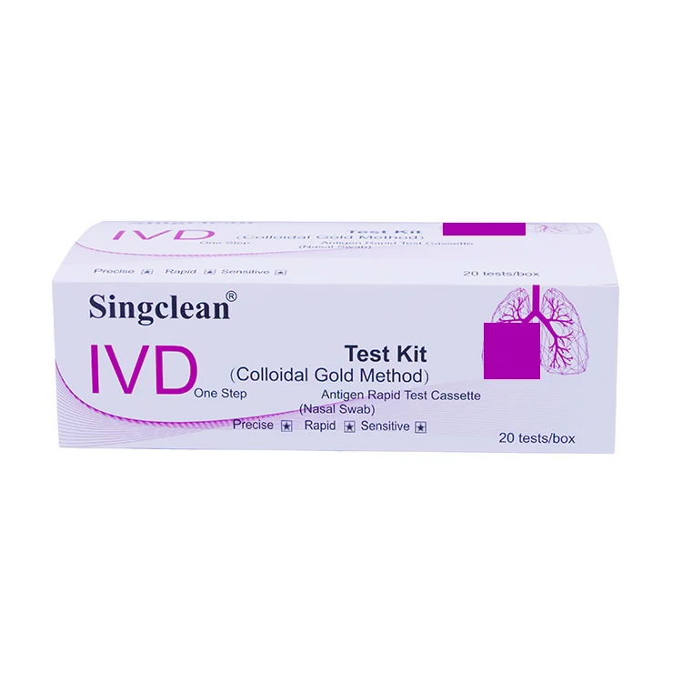 Singclean Manufacture Accurate Rapid Antigen Self Testing Nasal Swab Self Test Antigen Kit with CE