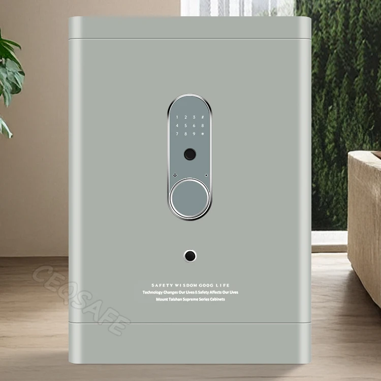 CEQSAFE High Quality Intelligent Fingerprint Wall-Mounted TUYA APP WIFI Safe Cabinet with Key Lock factory