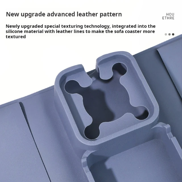 Sofa Armrest Tray with Side Pockets Silicone Couch Drink Holder for Remote Snacks Cellphone Couch Cup Holder Tray