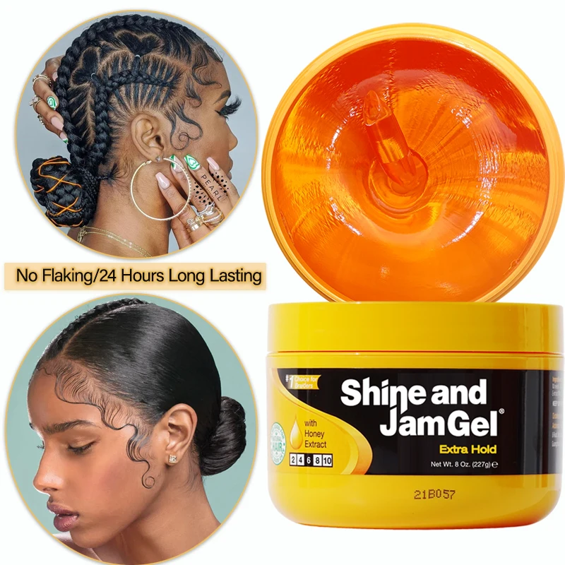 Private Label All Day Lock Extra Hold 4c Hair Styling Twist Loc Edge Braid Hair Gel Shine and Jam Gel