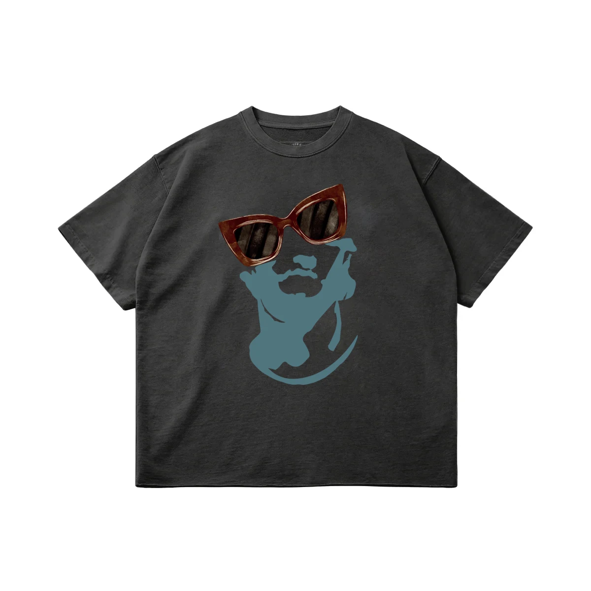 High Gsm Oversized Heavy Washed Raw Edge T-Shirt 320g Garment Men's Tshirt for Men With Rib Collar
