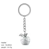 White turquoise apple keychain