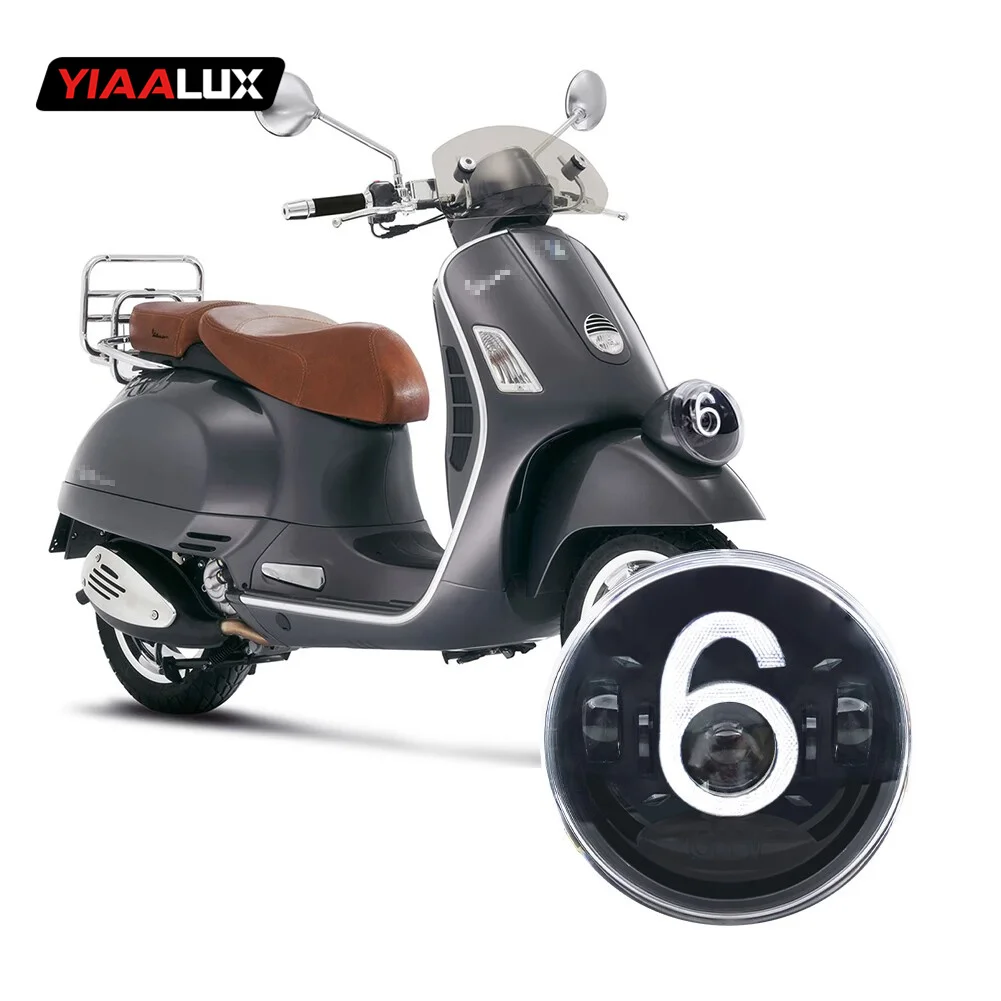 YIAALUX GVHL-6 Creative Figure 6 Motorcycle Tricolor Changing Beam Frontlamp Headlight For Vespa GTV 6 Sei Giorni