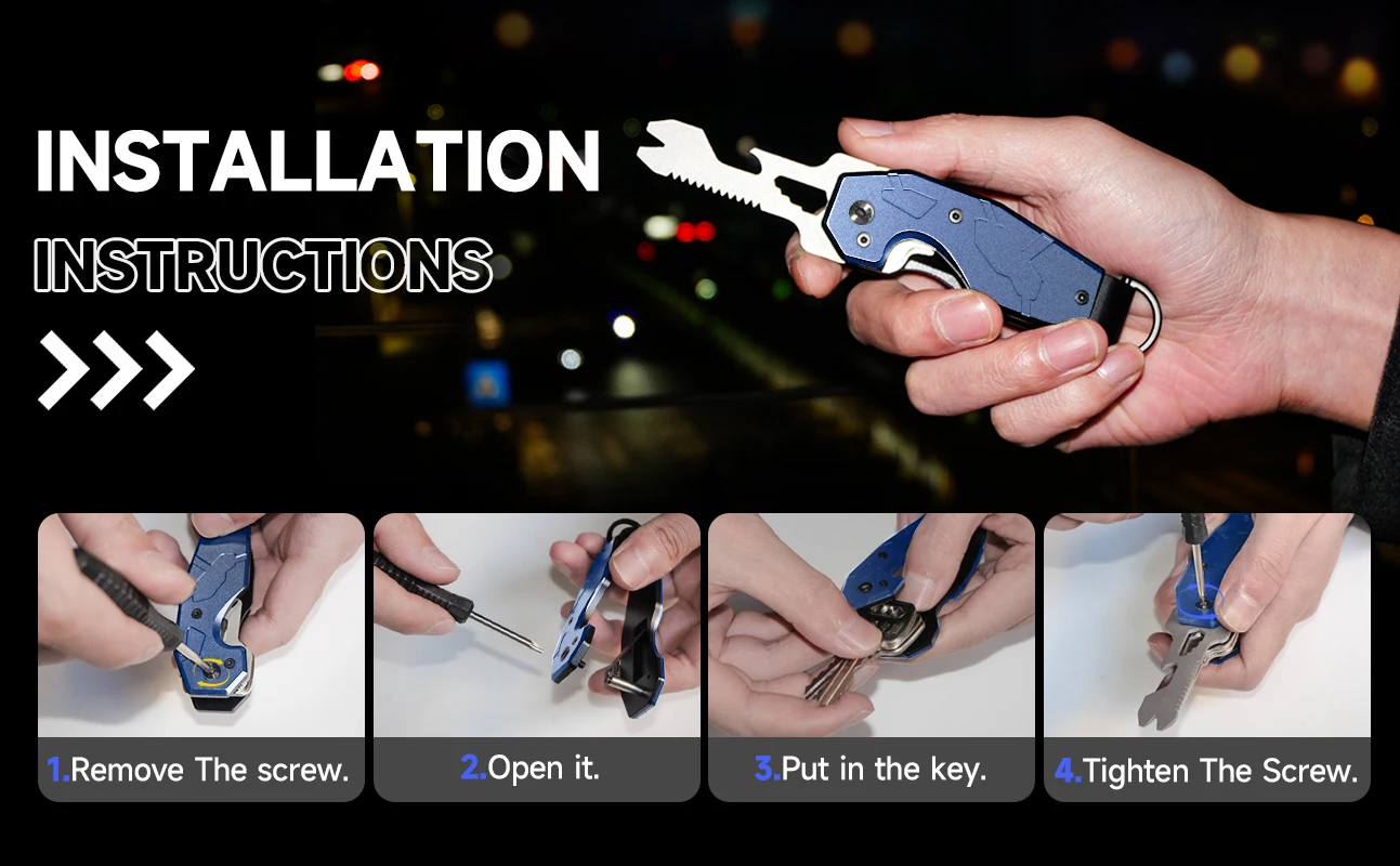 Compact Minimalist Metal Key Chain Holder for Men Secure Hanging Closure for smart Key Organizer for Keychain Management
