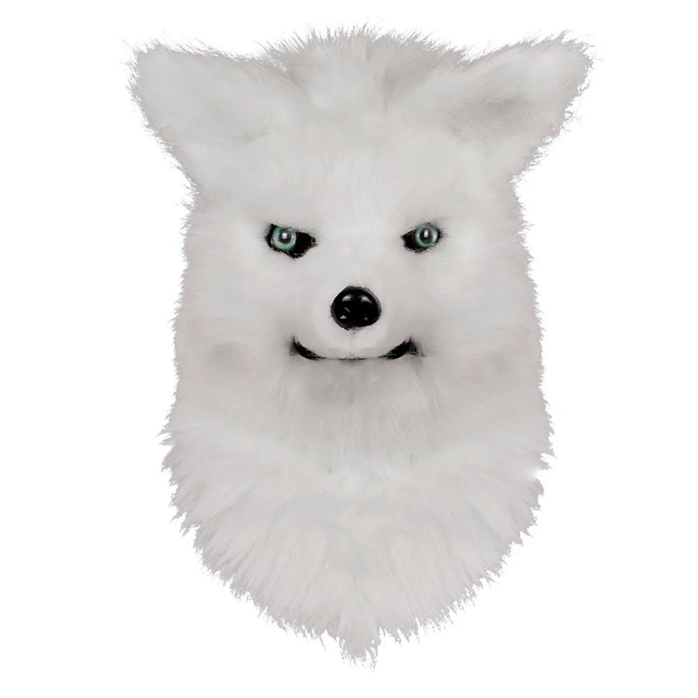 Moving Mask White Fox Realistic Costume with Movable Mouth for