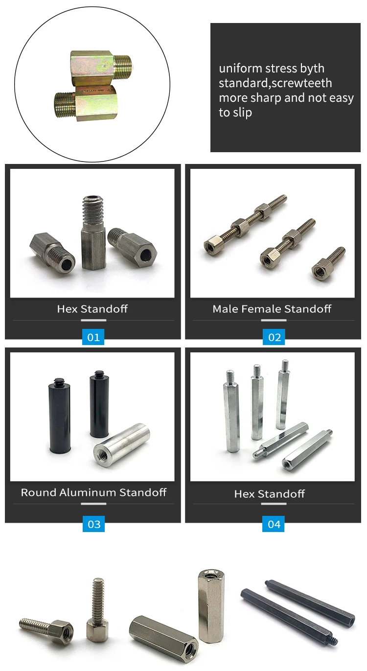 Custom Metal Brass Hex Standoff Spacer M2 M3 M4 M5 M6 Aluminum