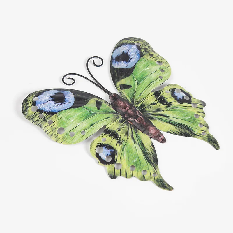 Metal Butterfly Wall Art metal insect 3D Butterflies Wall Sculpture Hanging for Indoor and Outdoor, 3 Pack green