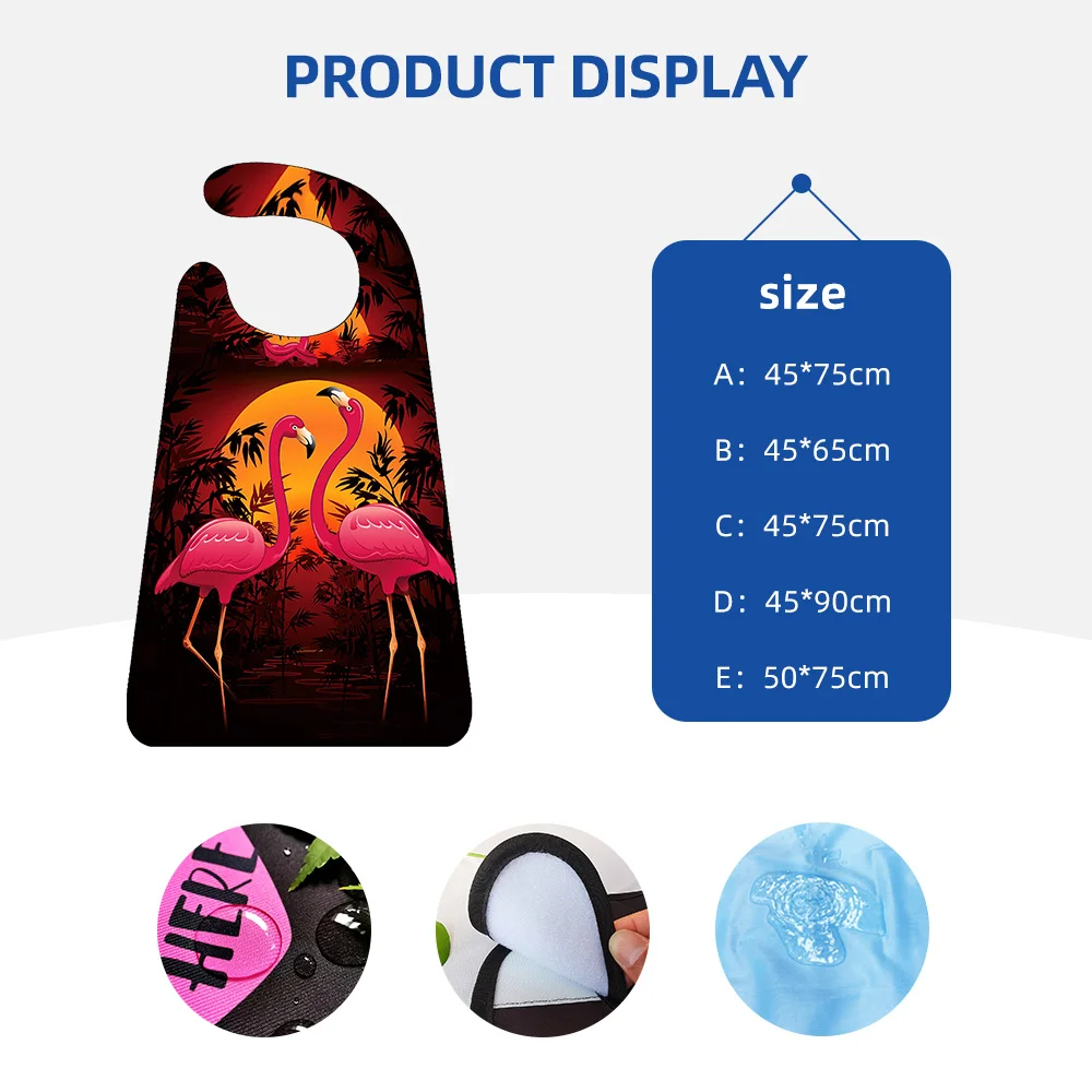 Wholesale Washable Rose Prints Adult Bib Reusable Waterproof Adult Bib - product detail 2