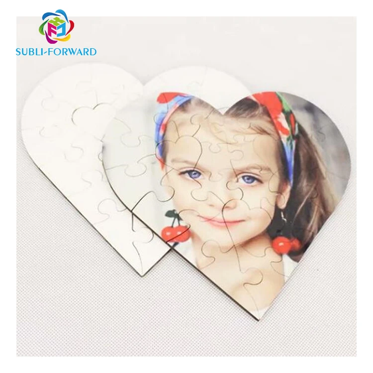 Оптовая продажа в форме сердца печати 23 шт. головоломка ДВП панель деревянного МДФ заготовок сублимации головоломки
