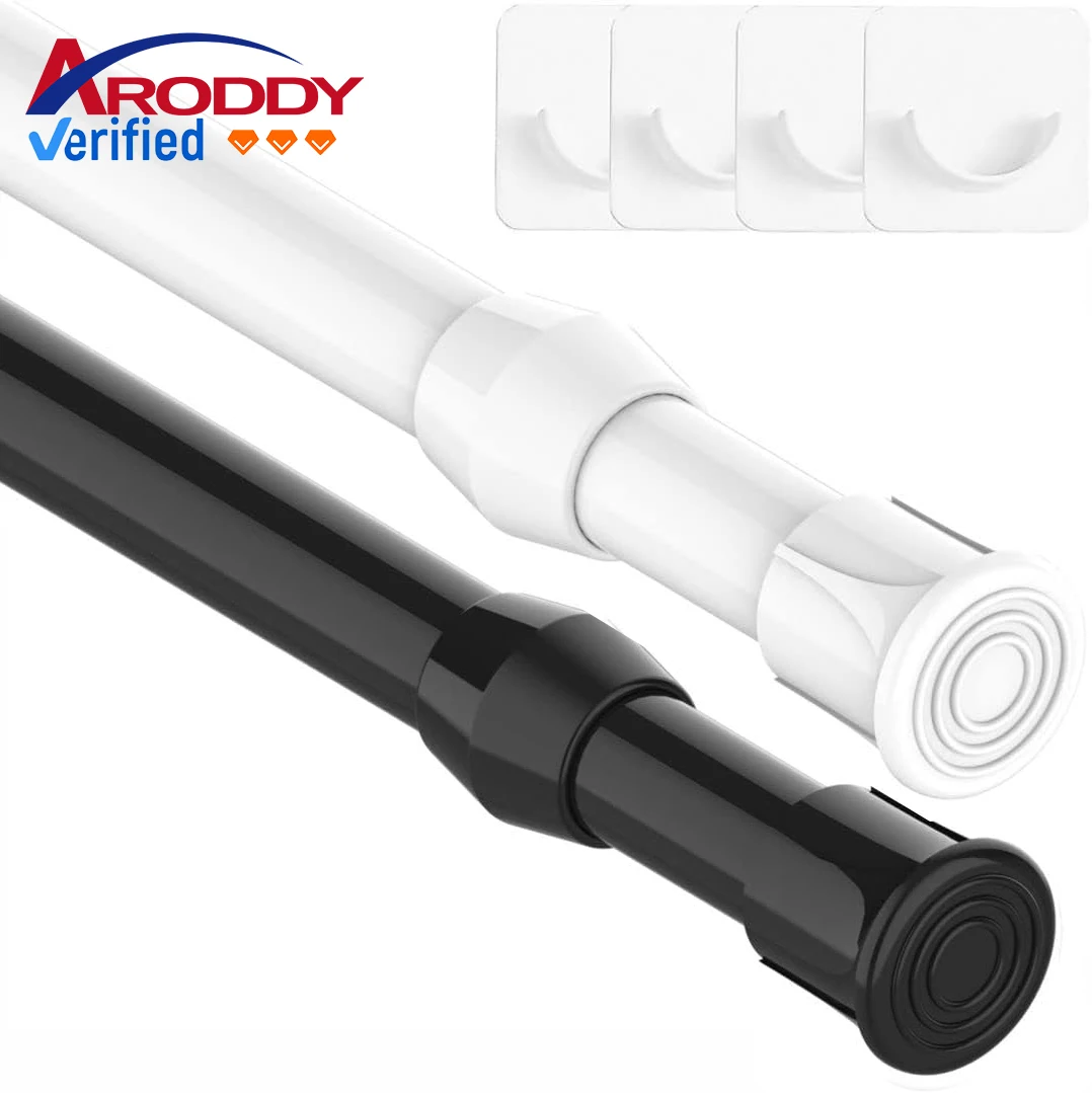 ARODDY 60-110cm No Drilling Spring Windows Adjustable Extendable Metal Net Tension Poles and Curtain Rod Extend