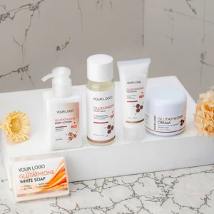 Custom Label Organic Skin Care Set Glutathione Facial Cleanser Toner Cream Body Lotion Brightening Moisturizing for Face
