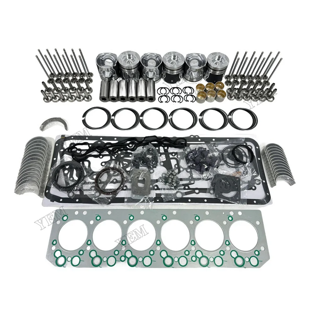 Overhaul Kit With Cylinder Gaskets Set Piston Rings Bearings Valves for Doosan / for Develon DL06s Engine Parts for Sale