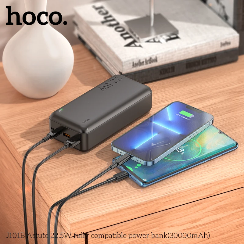 Power Bank Carga Rápida 30000 mAh Cargador Portatil USB Hoco