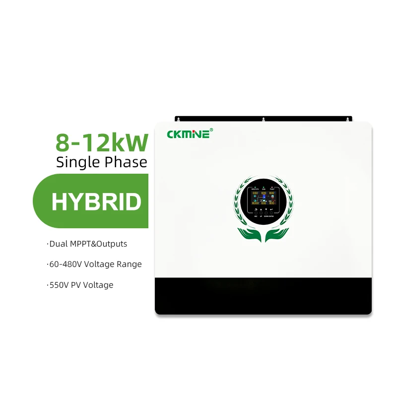 CKMINE-Hybrid-Wechselrichter für Solarenergie, 10 kW / 10 kVA, netzgekoppelt und netzunabhängig, 48 V / 550 V Gleichspannungseingang, einphasig, 220 V / 230 V, WLAN-Funktion, für Heimsysteme zur Energieversorgung