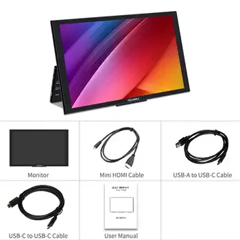 FEELWORLD DH101 Portable Monitor with Built-in Speaker, Packaging Customization, for Smartphone and Laptop, Factory Wholesale product image