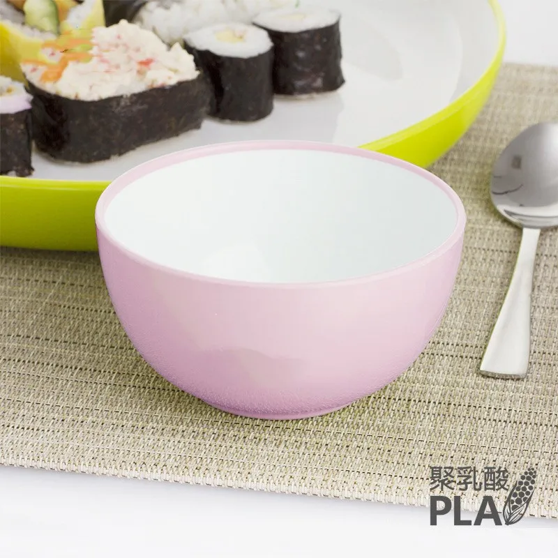 biodegradable bamboo pla food feeding rice bowl