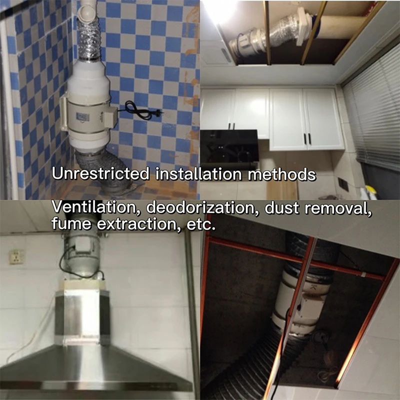 Factory Cheap Price Big air Flow 4 Inch 220~240V Custom Made Duct Fan Booster Ventilation Fans with Control Panel Exhaust Fan