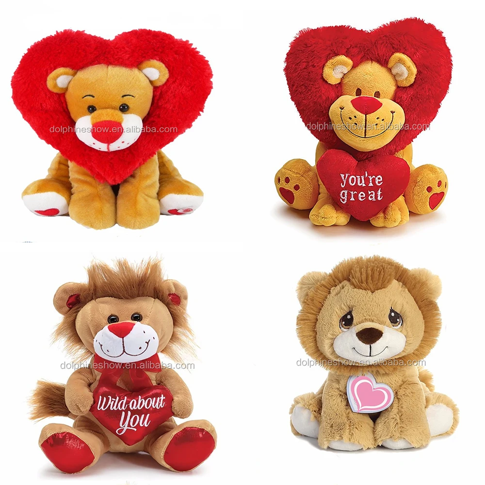 valentine lion plush